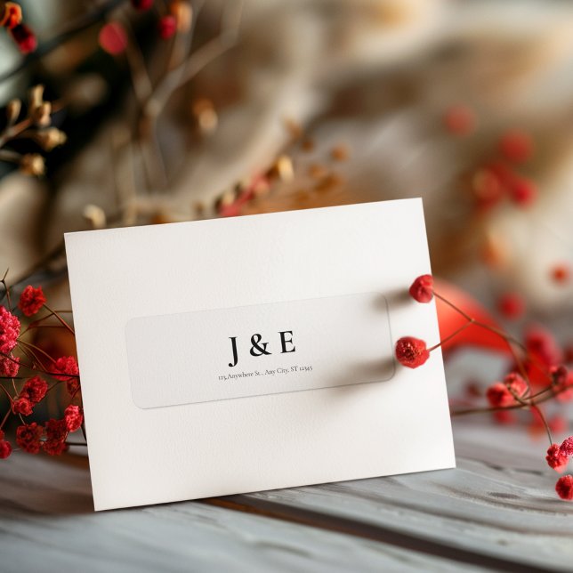 Etiqueta Tema Elegante de Casamento Negro e Branco (Customize a label which makes your work easy)