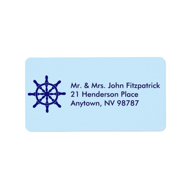 Etiqueta Tema náutico da roda do navio (Frente)