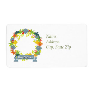 Etiqueta Tema Náutico Fim de Natal Endereço de Devoluçã