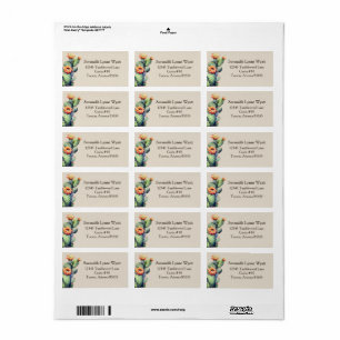 Etiqueta Tema Ocidental do Cactus Blooming por Aquarela Rus