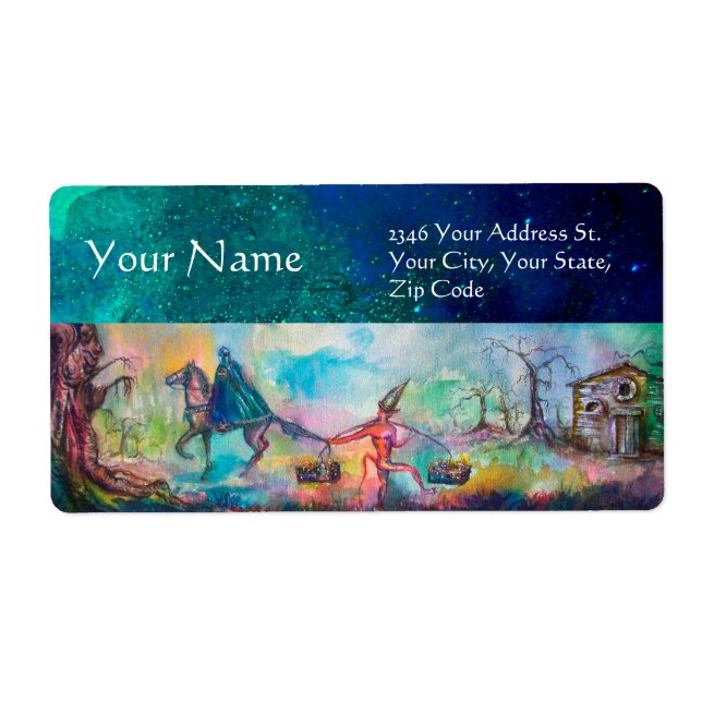 Etiqueta TEMPTAÇÃO Cavaleiro escuro e tesouro do diabo, azu (Frente)