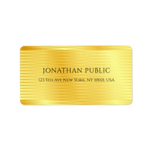 Etiqueta Tendência Personalizada Faux Dourado Elegante Mod