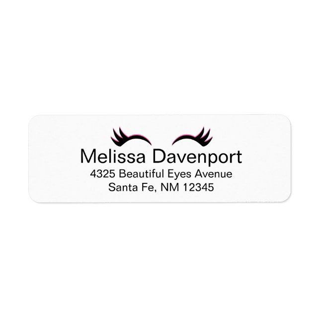 Etiqueta Tendência Rosa e Olashes Pretos (Frente)