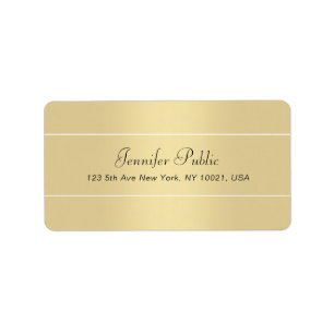 Etiqueta Tendência Script Elegante Moderno Dourado Modelo B