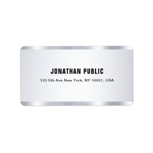 Etiqueta Tendy Modern Glamor Silver parece Elegante Modelo