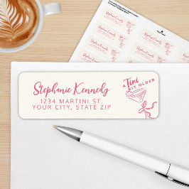 Etiqueta Tendy Pink A Tini Bit Antigo aniversário de 30 ano