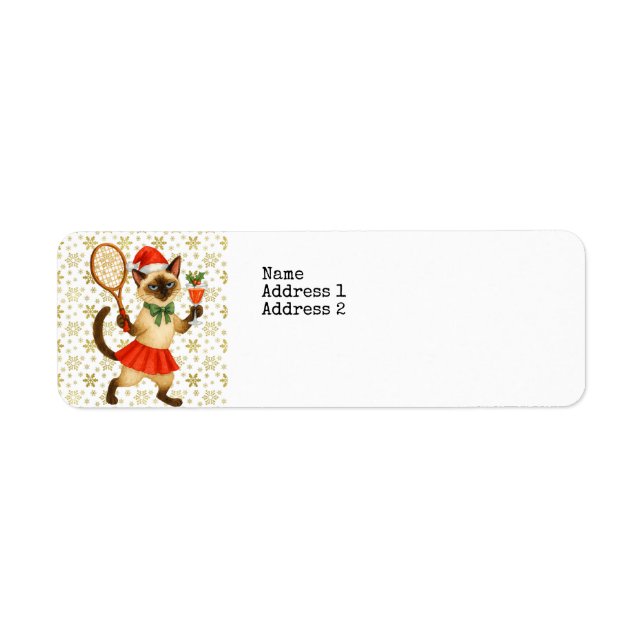 Etiqueta Tenis com tema de Natal para Amantes de Gatos (Frente)