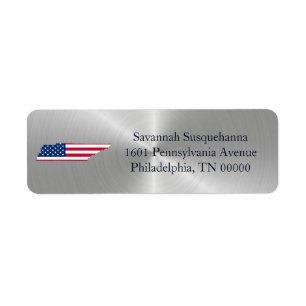 Etiqueta Tennessee Silver American Flag Patriótico