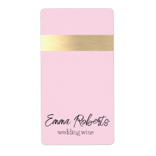 Etiqueta Tequila Sunrise Pink Gold Foil Faux