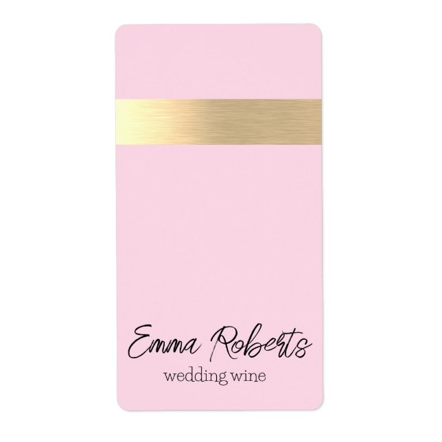 Etiqueta Tequila Sunrise Pink Gold Foil Faux (Frente)