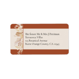 Etiqueta Terracotta Cream Botanage Endereço RSVP