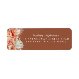 Etiqueta Terracotta Ferrugem Floral Grama de Pampas Festa d