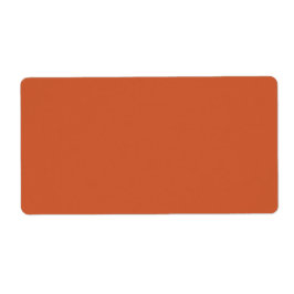 Etiqueta Terracotta Laranja Cor Sólida Quente e Design Terr