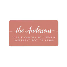 Etiqueta Terracotta Script Family Return Address Label