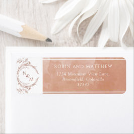 Etiqueta Terracotta Watercolor, Casamento Monograma