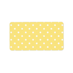 Etiqueta Teste padrão de bolinhas amarelo e branco