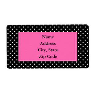 Etiqueta Teste padrão de bolinhas branco e preto