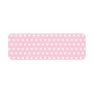 Etiqueta Teste padrão de bolinhas cor-de-rosa e branco.