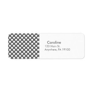 Etiqueta Teste padrão de bolinhas do branco cinzento de