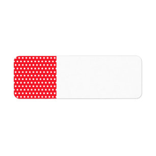 Etiqueta Teste padrão de bolinhas vermelho e branco.