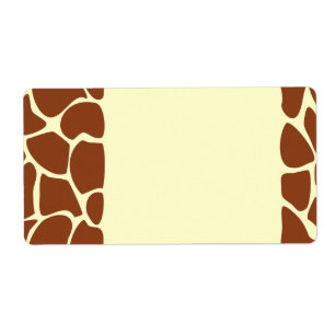 Etiqueta Teste padrão do impressão do girafa de Brown