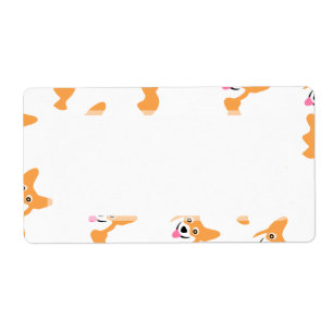 Etiqueta Teste padrão pequeno bonito do Corgi