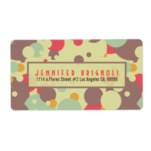 Etiqueta Teste padrão retro colorido dos círculos