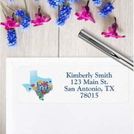 Etiqueta Texas Wildflower Return Address