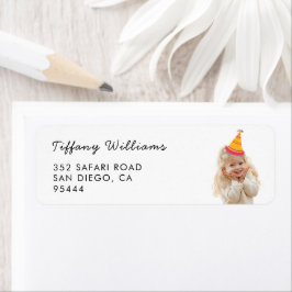 Etiqueta Texto de Foto Personalizado para Festa de Aniversá