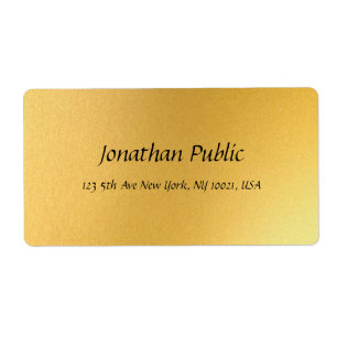 Etiqueta Texto de Script de Na moda de Tendência Dourado Mo