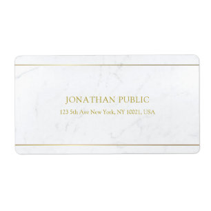 Etiqueta Texto Dourado Marble Elegante Entrega Simples