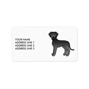 Etiqueta Texto e Cachorro de Cartoon Gelado Negro