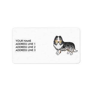 Etiqueta Texto e Cão de Cartografia de Sheepdog Shetland B