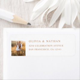 Etiqueta Texto e Foto Elegante Simples | Boho Terracotta