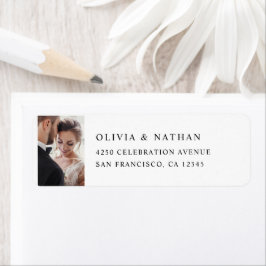 Etiqueta Texto e Foto Elegante Simples | Preto e branco