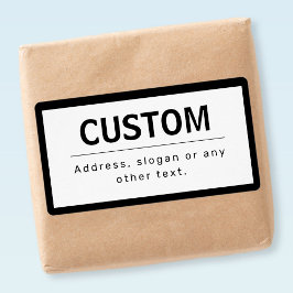 Etiqueta Texto Editável Moderno Negrito | Preto & Branco