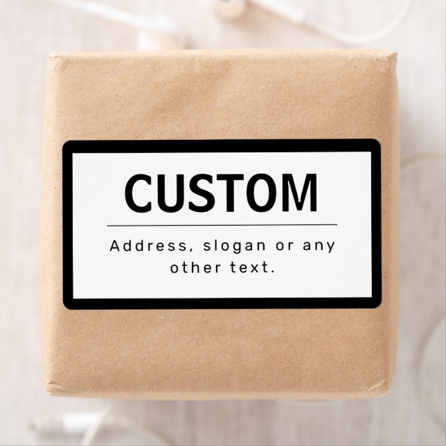 Etiqueta Texto Editável Moderno Negrito | Preto & Branco (Insitu)