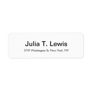 Etiqueta Texto em negrito clássico branco simples