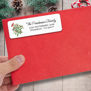 Etiqueta Texto Festivo do Mistletoy Berries