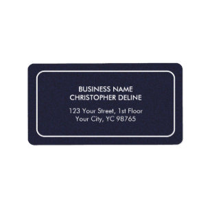 Etiqueta Texto Masculina Moderna Elegante Azul