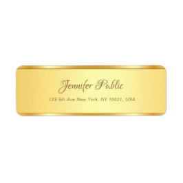 Etiqueta Texto Moderno de Nome Dourado Profissional