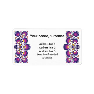 Etiqueta Texto personalizado Folclore polonês roxo Wycinank