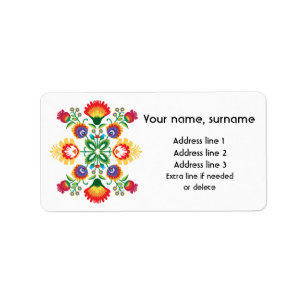 Etiqueta Texto personalizado Folclore polonês Wycinanki Lab