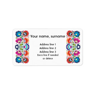 Etiqueta Texto personalizado Folclore polonês Wycinanki Lab
