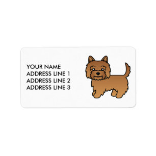 Etiqueta Texto Personalizado Ilustração de Cachorro de Terr
