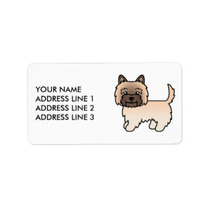 Etiqueta Texto Personalizado Ilustração de Cachorro Terrier