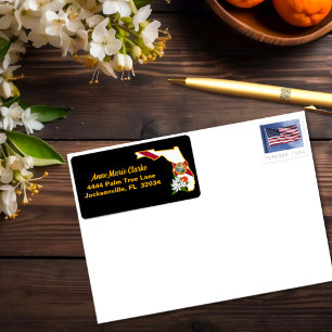 Etiqueta Texto Personalizado Sinalizador Flor e Flor Laranj