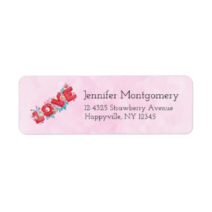 Etiqueta Texto Red Love em Bold Block Letters Watercolor
