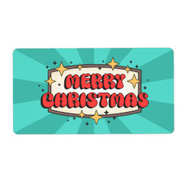 Etiqueta Texto retrô de animação de feriados de natal alegr