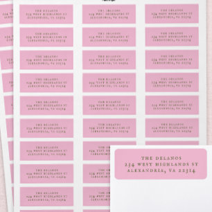 Etiqueta Texto Serifado Antigo Simples Rosa e Verde